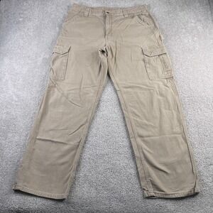 Carhartt Pants Mens 38x34‎ Tan Duck Canvas Cargo Carpenter Workwear B240
